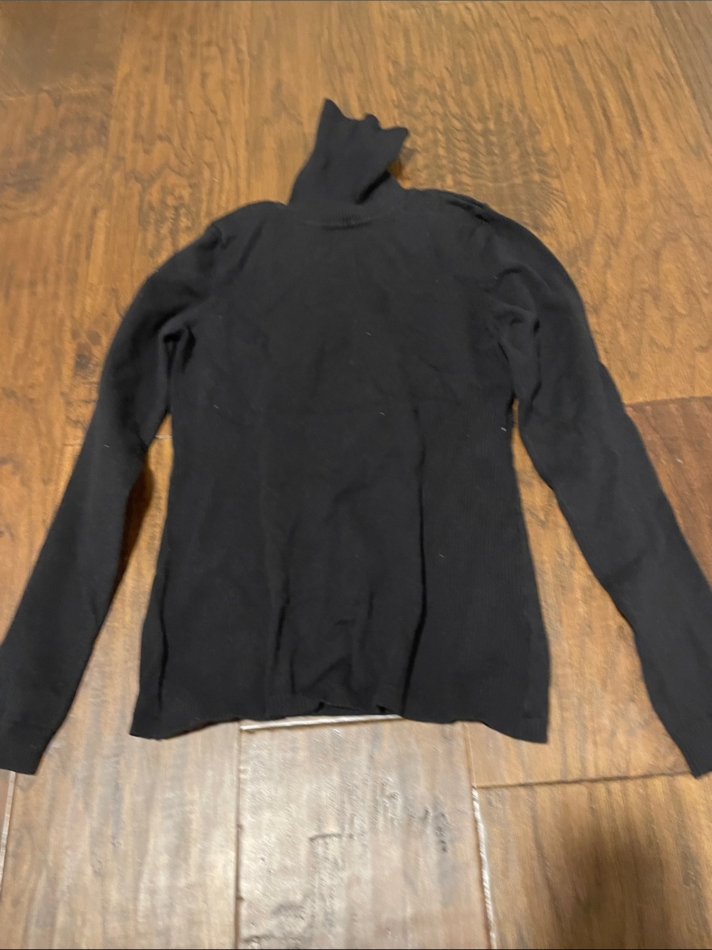 Women's Black Ribbed Turtleneck Sweater - Classic Slim Fit
